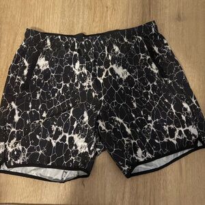RVCA Black and White Patterned Shorts